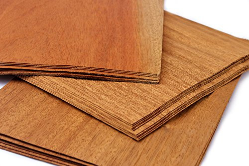 15-17 Furniere in der Holzart Mahagoni, Gesamtmenge je Set 0,8qm Edelfurnier. Geeignet: Modellbau Ausbesserungsarbeiten Foto Geschenk Preisschilder basteln Intarsien