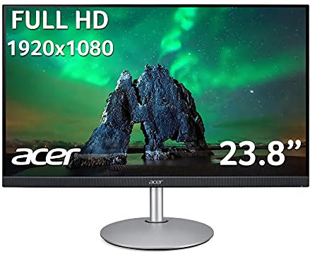Acer CB242Ysmiprx 23.8 inch Full HD Monitor (IPS Panel, FreeSync, 75Hz, 1ms, HDR 10, Height Adjustable Stand, DP, HDMI, VGA, Silver/Black)