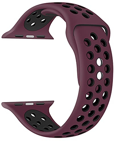EWENYS Sportband med dubbla stift kompatibelt med Apple Watch Series 9 8 7 41mm, Series 6 5 4 SE 40mm, Series 3 2 1 38mm Silikon Nike Sport Watch Band