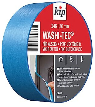 Kip Maler-Kreppband für den Außenbereich, 36 mm x 50 m, für den Außenbereich, außen bemalen und dekorieren, UV-stabil, Blau