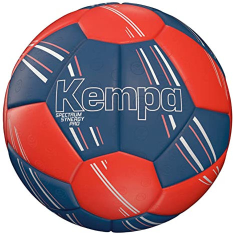 Kempa Spectrum Synergy PRO Handball Trainings und Spielball mit einzigartiger 30-Panel-Konstruktion - für Jede Altersklasse geeignet - Ice grau/Fluo rot, 2