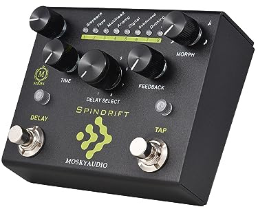 Gitarre Effektpedal, Gitarre Effektpedal Digital Delay mit TAP Dual Fußschalter Delay Pedal Gitarre Pedal mit 8-Modus Delay Auswahl für Gitarre Bass - SPINDRIFT