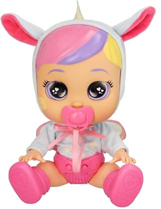 CRY BABIES Day Care Jenna, Poupée avec Une Tenue de Crèche et 3 Accessoires, Elle Pleure de Vraies Larmes, Jouet Cadeau pour Enfants à partir de 18 Mois