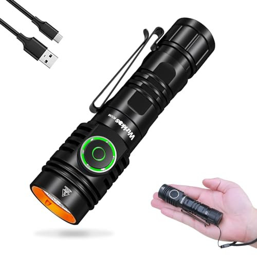Wurkkos FC13S Taschenlampe Led Aufladbar - 2500 Lumens Extrem Hell Taschenlampe - Rampen/Stufenmodus Led Taschenlampe USB C- IP68 Wasserdichte Taschenlampe für Camping Outdoor Wandern Angeln(5000K)