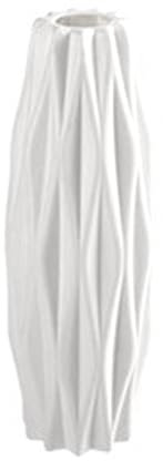 Florero de plástico, estilo nórdico, irrompible, alto, estético y moderno, para boda, sala de estar, comedor, decoración del hogar (tipo E, blanco lechoso)