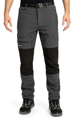 Höhenhorn Trekmaster Pantaloni da trekking da uomo Pantaloni softshell Invernali Pantaloni outdoor Imbottiti Pantaloni da snowboard, grigio., XL