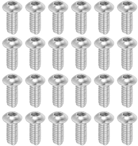 PATIKIL 20pz Viti a Testa Bombata con Esagono Incassato, 1/4-20x5/8 Acciaio Inossidabile 304 Bulloni Testa Cilindrica Esagono Incassato Viti Completamente Filettatura Completa Fine UNC