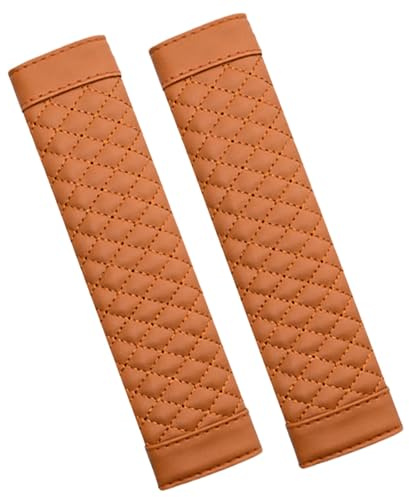 Protection Ceinture de Sécurité - Protege Ceinture Voiture, Bamyli 2 Pièces Coussin Amovible Confortable pour Adulte et Enfant, Universel Tous Modèles Voiture(Brun)