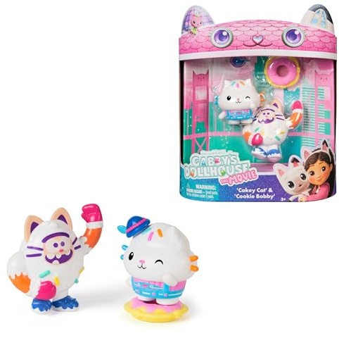 Gabby‘s Dollhouse: Der Film – Kuchi & Cookie Bobby, Spielfiguren-Set mit 2 Zubehörteilen, für Kinder ab 3 Jahren