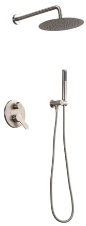 BiaoTeng Duscharmatur Komplettset Unterputz Einhebelmischer Warm und Kalt Dusche Unterputz Armatur Set Messing Gebürstet