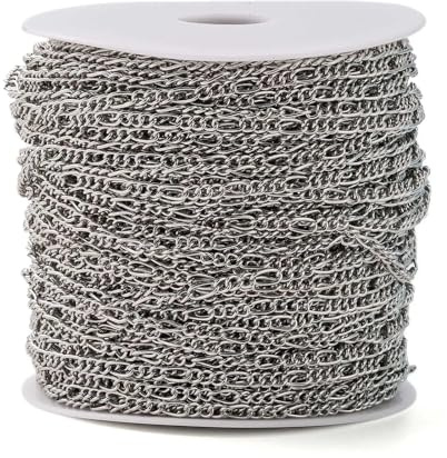 90~100 m Silber Farbe Gold Eisen Handgemachte Ketten Link Halskette Kette Masse for Schmuck Machen DIY Materialien(Platinum Color)