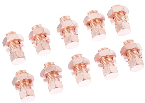 STAHAD Morsetto Bullone Diviso in Rame 10 Pezzi, Connettore per Cavi Elettrici e Recinzioni, Resistente Rivestimento Anticorrosione per Collegamenti di Messa a Terra e Fili Interrati