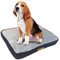 Ellie-Bo Hundebett für Innen, Matratze weich und waschbar, Bezug: Kunstfell, Seiten aus Kordsamt, Füllung: Polyesterfaser, für 91-cm-Hundekäfig, Größe L: 87 x 57 x 10 cm, in Blau und Grau