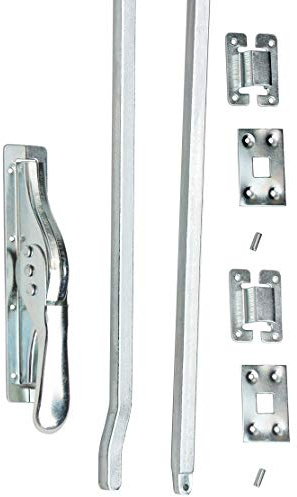 1 set tortgaller dörrlås dörrdrivrem stänger 2140 mm silver verz.