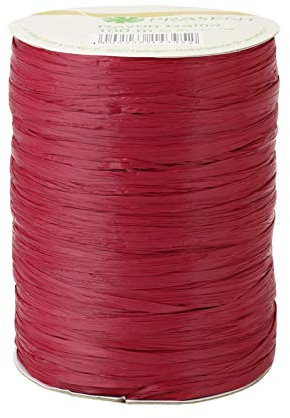 PRÄSENT RAYON RAFFIA Bastband bordeaux, 100 m Dekoband zum Einpacken von Geschenken, Verzieren & Basteln festlicher Dekos, Schleifenband für besondere Anlässe