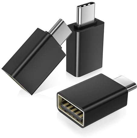 Basesailor USB C to USB Adapter 3Pack,USB C Male to USBA 3.0 Female Adapter,Type C Thunderbolt 4 OTG Converter for Apple MacBook Pro,iPad Air,Microsoft Surface Go,Samsung Galaxy S26,iPhone 17 17e 16