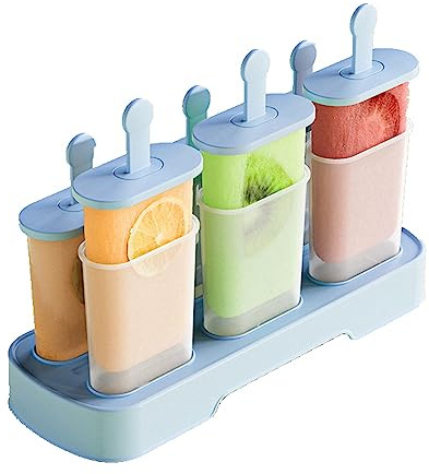 Popsicle Molds Set 6 Pieces Ice Popsicle Maker-BPA Free,Easy-Release Ice Pop Molds,Homemade Ice Cream Molds (Blue)