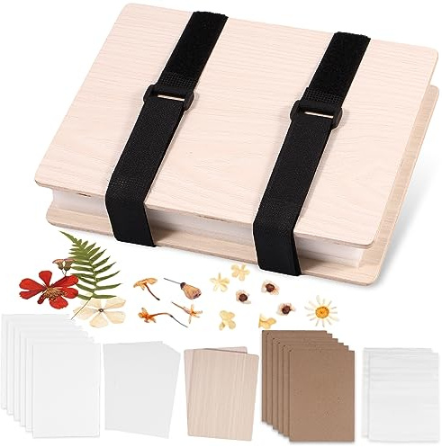 Large Wooden Flower Press Kit for Adults and Kids - 6 Layer Pressing Kit 17 X 23 Cm for Dried Plants Specimen Making - DIY Preservation Gift for Arts Crafts Lovers