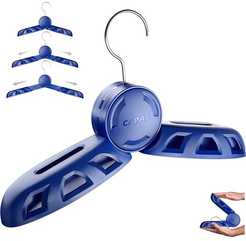 CAPAS Adjustable Foldable Travel Wetsuit Hanger for Adults and Kids, Heavy Duty Triathlon Suit Hanger, Quick Drying Vented Hanger for Surfing Scuba Diving BCD Suits (Blue)