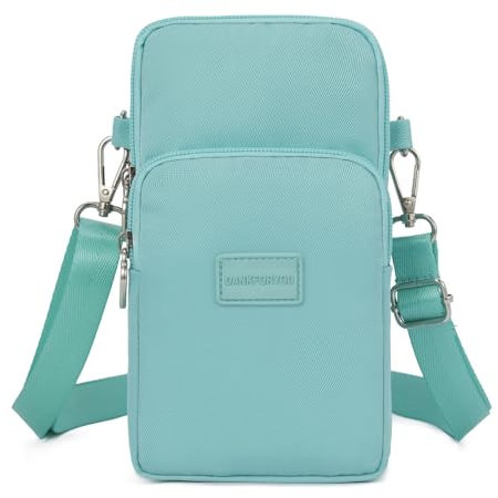 Dankforyou Damen Handytasche zum umhängen Schultertasche Umhängetasche Geldbörse für Alltag Büro Ausflug Einkauf, 19 x 10 x 6 cm, Grün Neun