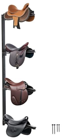 VEVOR Sattelhalter Wandmontage, vierstufiges Aufbewahrungsregal für Pferdesättel, robuster Western- und englischer Sattelständer, Pferdedeckenhalter für die Organisation der Sattelkammer