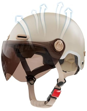 Duroecsain Casco scooter uomini adulti, casco per mountain bike | Casco per biciclette da uomo riflettente con occhiali antivento | Accessori per moto per la guida notturna, Capodanno cinese, San