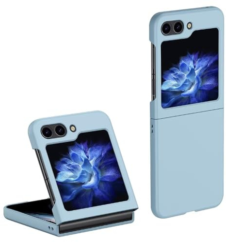 Topme Coque de téléphone Hard Skin pour Samsung Galaxy Z Flip 7 FE/Samsung Galaxy Z Flip7 FE 2025 6.7, Manchon de Protection Antichoc en Polycarbonate - Bleu Ciel