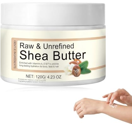 Ren och naturlig sheasmör, intensiv kroppsfuktare för torr hud, organisk shea-butter för ansikte och kropp, djup näring och lugnar huden, 1 st