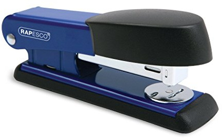 Rapesco R53500L2 Bowfin Half-Strip Stapler, 25-Sheet Capacity, Blue