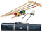 GICO Qualitäts Krocketspiel/Krocket/Crocket für 4 Spieler (100 cm Erwachsenengröße) mit Transporttasche - Spiel gut (Auszeichnung) - Made in EU-3244
