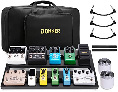 Donner Gitarre Pedal Board Case Aluminium Pedalboard mit Tasche, Gitarren Effektboard, 500 * 290 * 100mm, (DB-3)