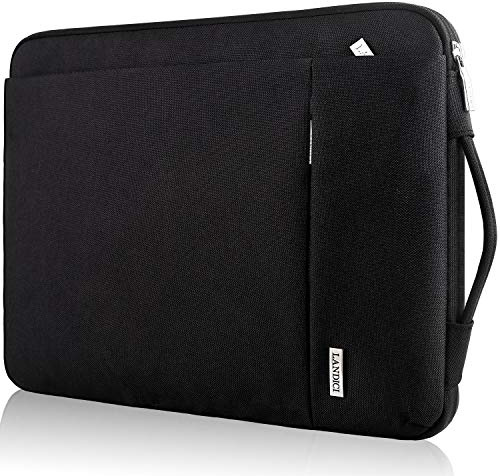 LANDICI 13.3-13 Inch Laptop Sleeve, Laptop Case, MacBook Case, Black | Waterproof Computer Bag Cover with Handle for 2020-2024 MacBook Air 13 M2/M3, MacBook Pro 13/14, Chromebook 14