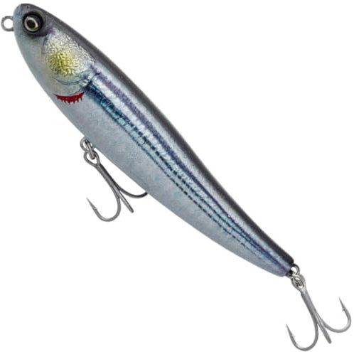 Savage Gear Gewöhnliche Meeräsche - Premium-Walking-Köder für Salzwasser- und Süßwasserangler, Ultra-Weitwurf Design, ideal für Seebarsch, Hecht, & mehr Black Mullet Loose Scales 8 cm