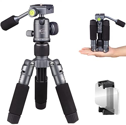 Glorich Bärbar bordsskiva 50,8 cm ministativ med 360 graders kulhuvud, aluminiumlegering liten resa skrivbordsstativ max belastning 5,9 kg kompatibel med DSLR-kamera Sony Canon Nikon