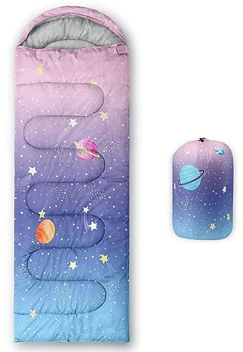 HOSIMA Galaxy Saco de Dormir para Clima Frío, Saco de Dormir para Adultos, Niñas y Niños, Impermeable para Hombre, Cálido, Camping, Senderismo, Exterior, Viajes, Caza (Galaxy)