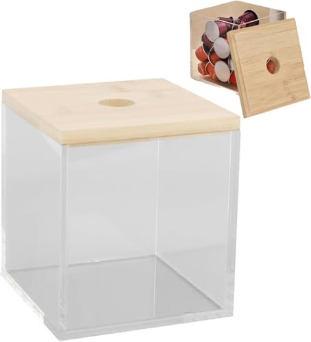 Boîte Porte-capsules De Café En Acrylique Transparent Avec Couvercle, Organisateur De Stockage De Dosettes Pour la Maison Et le Café, Boîte De Rangement Transparente Pour Capsules,Rangement Café
