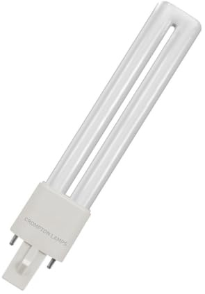 Crompton Lamps LED PLS 4.5W G23 Single Turn S-Type Direct to Mains (9W Equivalent) 3000K Warm White Opal 560lm 2-Pin Light Bulb
