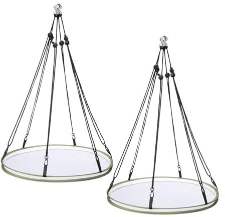 Milageto Vogelfutter-Auffangschale, Vogelfütterungsplattform, stabiles Gartenzubehör für den Außenbereich, Bienenfutterspender, Durchmesser 40 cm, Hängeschale, 2 Stücke
