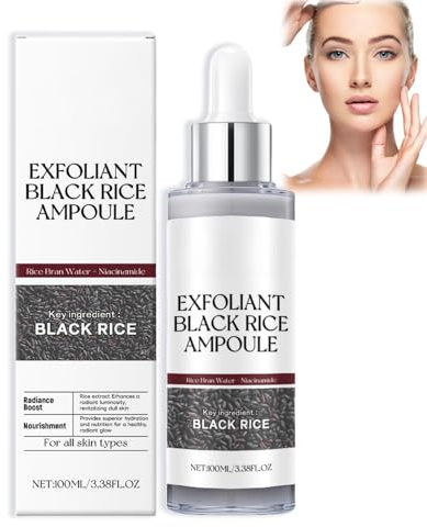 Rice Exfoliant,Black Rice Face Exfoliator,Face Scrub Exfoliator Pore Minimizer for Face,Exfoliating Face Wash,Fa/ce Serum for Women,Hydrating Serum,Fa/ce Scrub,Blackhe/ads Remover for All Skin Types
