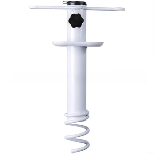 Sandyseptember Base de sombrilla para exteriores, anclaje de arena, soporte para paraguas resistente al viento con sistema de tornillo en espiral para playa, patio, jardín