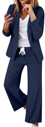 Tailleur Femme Élégant Couleur Unie Curvy Ensemble Blazers Légers Business Formel Vestes Et Pantalon Mode avec Poches Vestes de Costume Grandes Tailles Bureau Mariages Et Fêtes Tenue Deux Pièces