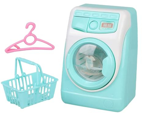 Toyvian Jouet Machine à Laver en Plastique Éducatif pour Garçon Et Filles Filles Mini Portable Simulation Sonore Jeu De Rôle Maison Poupée sans Batterie