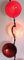 GURU SHOP Stoff Ball Lichterkette, 20`er LED Kugel Lampion Lichterkette - Rot/braun, 7x7x350 cm