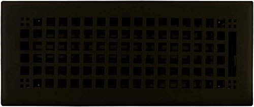4 x 12 (5.75 x 13.875 Overall) Flat Black (Textured) Mission Register with Damper (HVAC Vent Cover)