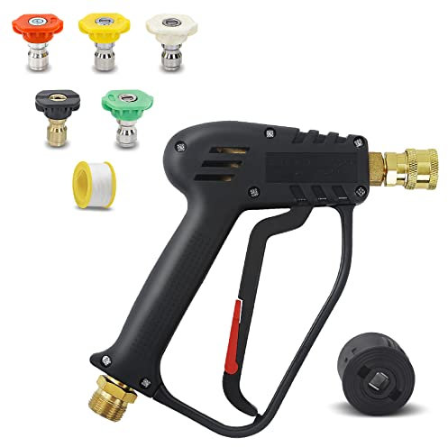 Fai Top 4000PSI Hochdruckreinigungspistole mit M22 14MM Schlauchanschluss,Nilfisk Schnellkupplung,Hochdruckreiniger Pistole Autowaschpistole Panel Gun für Autowaschanlage Reinigungswerkzeug