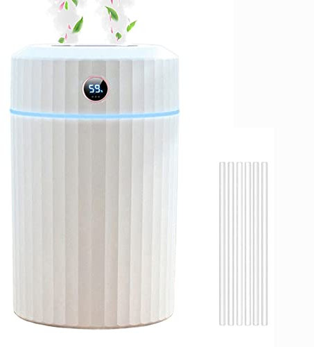 Humidificador de vapor frío ultra silencioso 2L para dormitorio, con 2 modos de niebla, luz de 7 colores, termohigrómetro y difusor de aroma, apagado automático