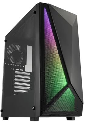 FSP CST195A schwarzes ATX-Tower-Gehäuse, 4 x 120 mm Lüfter, vorinstalliert, CPU-Kühler unterstützt bis zu 160 mm, Grafikkarten-Unterstützung bis zu 340 mm, 7 x PCI-Steckplatz, Front-I/O: 2 x USB 2.0,