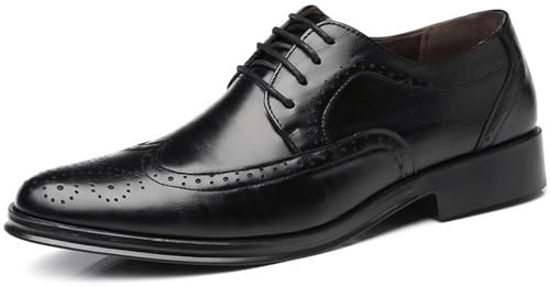 Scarpe da uomo in pelle, per business Oxford, scarpe da lavoro, in pelle laccata, leggere, con lacci, per matrimonio, smoking nero, marrone, 39-48