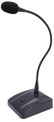 ASHATA Microphone Filaire à Col de Cygne de Bureau, Micro à Condensateur Vocal Filaire monté sur Table, Micro de Bureau XLR Cardioïde Col de Cygne Réglable pour Conférences, Réunions,