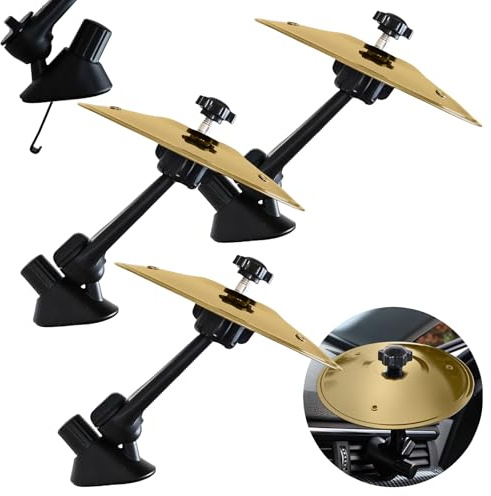 ACESOME Car Crash Cymbal, bacino auto crash, slot per auto, più divertimento per batteristi, amanti della musica, intrattenimento di guida (oro 3 pezzi)
